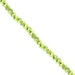 Top faceted beads 3x2mm disc Green-Pearl Shine Coating