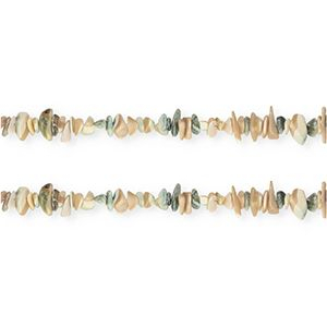 Shell beads chipstone Beige Brown-Dark Green