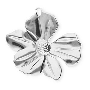 Stainless steel charms flower Silver