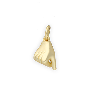 Brass TQ metal charms "I love you" Gold