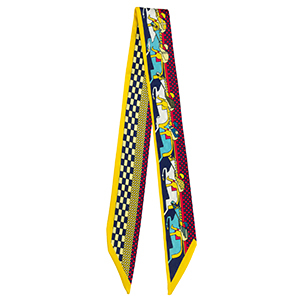 Bandana scarf with horses Yellow-Dark Blue-Red