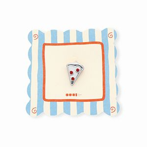 BY31&reg; Eco-brass metal charms pizza slice Silver-Red