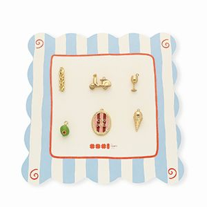 BY31&reg; Eco-brass metal charms assorted value pack (6 pcs) Gold-Olive Green-Light Pink-Red