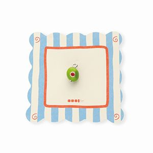 BY31&reg; Eco-brass metal charms with enamel olive Silver-Olive Green-Red