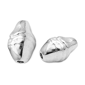 DQ European metal beads oval Antique Silver (Nickelfree)