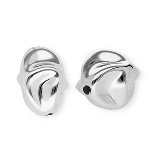 Acrylic beads oval Silver