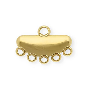 BY31&reg; Stainless steel findings connector semi-oval with 6 loops Gold