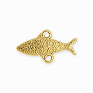 BY31&reg; Stainless steel findings connector fish with 2 loops Gold