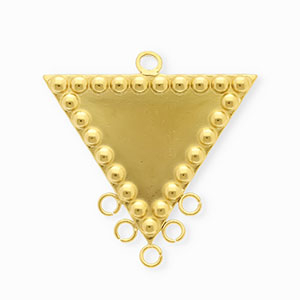 BY31&reg; Stainless steel findings connector triangle with 6 loops Gold