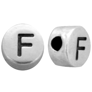 DQ European metal letterbead F Antique Silver (nickel free)