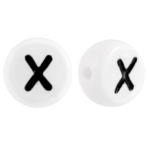 Acrylic letterbeads letter X White