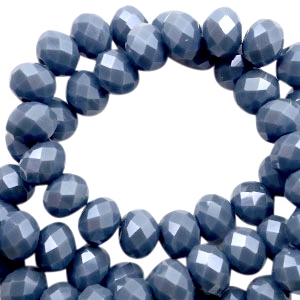 Top faceted beads 4x3mm disc Air force blue