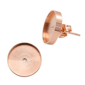 Polaris Steel earrings setting for cabochon 7mm/Swarovski SS34 Rose Gold