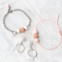 Magnificent jewellery with strass beads and acrylic beads with pearl coating