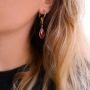Handmade earrings with crystal glass charms and DQ metal