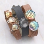 Magical jewellery with basic cabochons and Cuoio bracelets