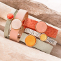 Cuoio bracelets and keychains inspiration with Polaris Elements cabochons 