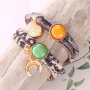 DIY bracelets made of stitched elastic ribbon