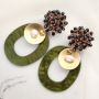 Festive earrings with ornaments for jewellery and pompom charms