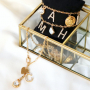 Inspiration with new metal initial charms with rhinestones + jewellery cards