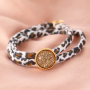 Make cute bracelets and hair elastics with stitched elastic ribbon leopard: