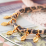 Make cute bracelets and hair elastics with stitched elastic ribbon leopard: