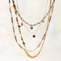 Making necklaces with glass seed beads, stainless steel beads and charms: 