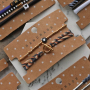 Making the nicest bracelets with stitched elastic ribbon:
