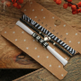 Making the nicest bracelets with stitched elastic ribbon: