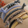 Making the nicest bracelets with stitched elastic ribbon: