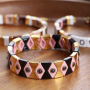 Create original jewellery with these tile beads in various shapes and colours