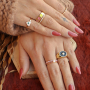 Combine these colourful rings and earrings with handmade jewellery