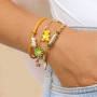 Eye catching jewellery with brass metal charms and beads
