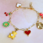 Eye catching jewellery with brass metal charms and beads