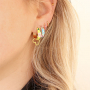 Inspiration time with brass TQ metal creoles with flowers