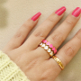 Assorted contemporay jewelry with different rings