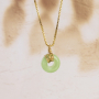 Elegant earrings and charms with natural stone beads rondelles