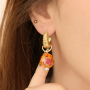 How to design summer earrings with glass beads with flowers