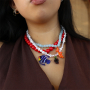 Make colourful necklaces with glass charms