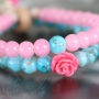Faux eco nappa stitched leather and bright coloured beads put together as a trendy creation!