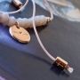 Jewellery set with an ethnic look made of DQ metal in rose gold & macram&eacute; string!