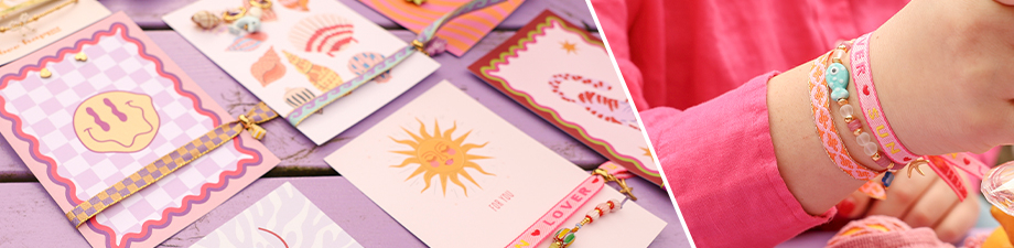 New! Ribbon text and unique jewellery cards